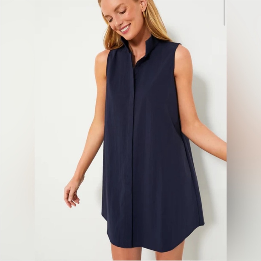 Tuckernuck Sleeveless Navy Shift Midi Dress